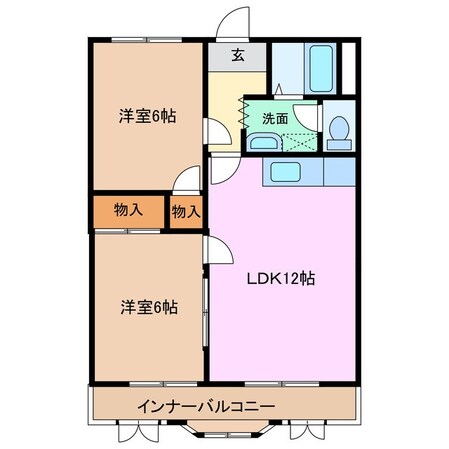 赤堀駅 徒歩7分 3階の物件間取画像